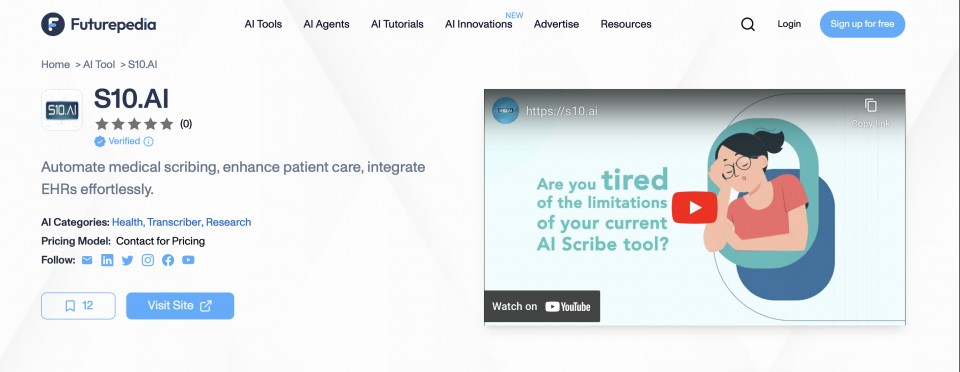 Best AI Medical Scribe According to Futurepedia