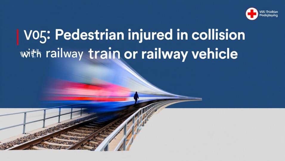 V05: Pedestrian injured in collision with railway train or railway vehicle