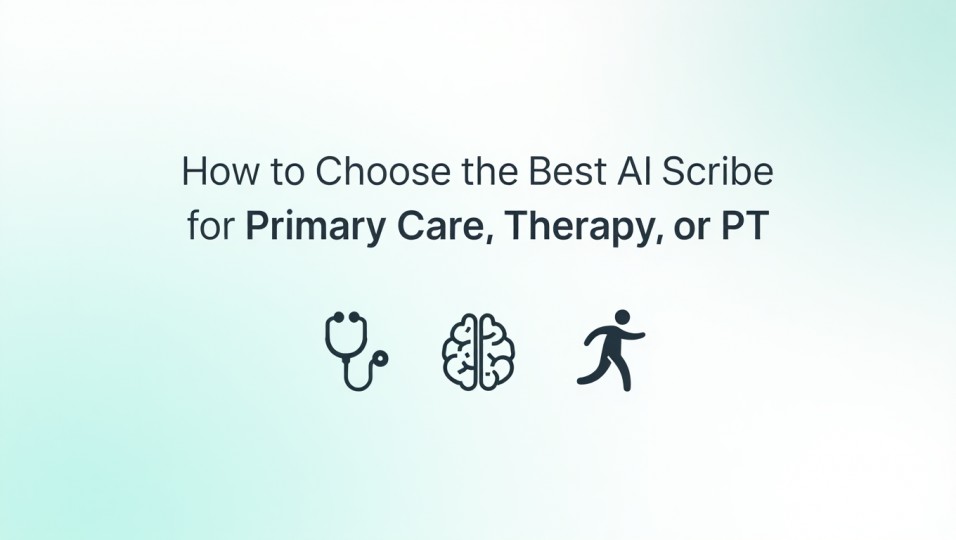 Comprehend Pt How to Choose the Best AI Scribe for Primary Care, Therapy, or PT